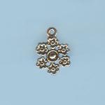 Pewter Charms: Snowflake (Flowerlike), 10 pieces