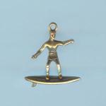 Pewter Charms: Surfer Dude, 10 pieces