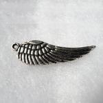 Pewter Charms: Bird: Medium Wing Antiqued Pewter, 10 pieces