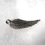 Pewter Charms: Bird: Small Wing Antiqued Pewter, 10 pieces
