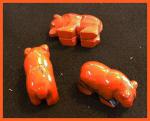 Stone Figurine Bear: Red Jasper
