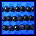 Rounds: Blue Goldstone (Glass) 10mm Strands 15 - 16 inches