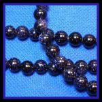 Rounds: Blue Goldstone (Glass)  8mm Strands 15 - 16 inches