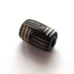 Black Sliced Tube Bead, about 300 beads