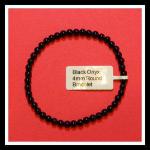 Bracelets: Stretchy Black Onyx 4mm 3 for $14