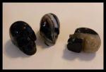Stone Figurine Skulls: Black Onyx / Onyx, 3 for $27