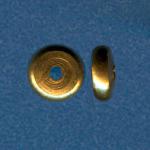 Brass: Disc Slightly Domed 3 x 7mm, 100 beads