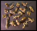 Brass Animal Figurines from Thailand, 10 pieces