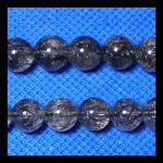 Rounds: Rutilated Quartz (Black)  8mm  Strands 15 - 16 inch strands
