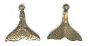 Pewter Charms: Whale Tail Brass - 10 pieces