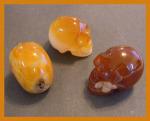 Stone Figurine Skulls: Carnelian, 3 for $27