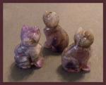 Stone Figurine Cat: Amethyst, 3 for $27
