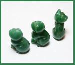 Stone Figurine Cat: Aventurine, 3 for $27
