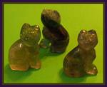 Stone Figurine Cat: Fluorite, 3 for $27
