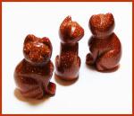 Stone Figurine Cat: Goldstone 3 for $27