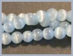Cat's Eye Glass Rounds  6mm Aqua 15 - 16 inches