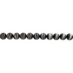 Cat's Eye Glass Rounds  6mm Black Strands 15 - 16 inches