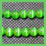 Cat's Eye Glass Rounds  6mm Malachite Green 15 - 16