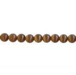 Cat's Eye Glass Rounds  8mm Brown 15 - 16 inches