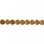 Cat's Eye Glass Rounds  8mm Caramel 15 - 16 inches