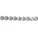 Cat's Eye Glass Rounds  8mm Grey / Gray 15 - 16 inches