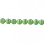 Cat's Eye Glass Rounds  8mm Light Green 15 - 16 inches