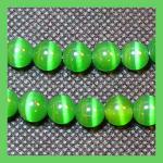 Cat's Eye Glass Rounds  8mm Malachite Green 15 - 16 inches