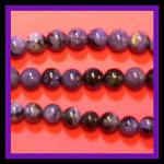 Rounds: Charoite  6mm 15 - 16 inches, per strand