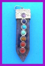 Chakra Pendant Daggerlike Amethyst 1/2 by 2 inches about, 3 for $12