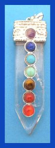 Chakra Pendant Daggerlike Quartz 1/2 by 2 inches about, 3 for $12