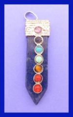 Chakra Pendant Daggerlike Lapis 1/2 by 2 inches about, 3 for $12