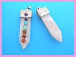 Chakra Pendant Daggerlike Rosequartz 1/2 by 2 inches about, 3 for $12