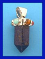 Chakra Pendant Lapis Point 12 x 30mm (1 1/4 inches), 3 for $12