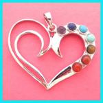Chakra Pendants: Heart about 1 3/4 inches across, 3 for $7.50
