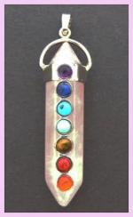 Chakra Pendant Rosequartz Point 12 x 50mm (2 inches), 3 for $12