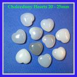 Hearts: Chalcedony 20 - 25mm, 10 for $8