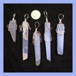 Pendants: Chalcedony Pendants, 2 to 3 inches, 3 pendants for $9
