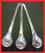 Raindrops: 4 3/4 Inch Clear Glass AB, with a hole for hanging,  4 for $6