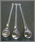 Raindrops: 4 3/4 Inch Clear Glass, with a hole for hanging,  4 for $6
