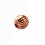 Copper Beads: Round Corrugated 3mm, 100 beads