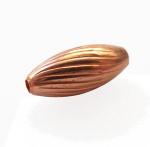 Copper Beads: Ovals 4 x 9mm Swirled Corrugated, 100 beads
