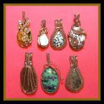 Pendants: Wirewrapped Stones Copper 3 for $22.50 ($7.50 each)