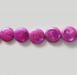 Freshwater Pearls: Coins Hhhhhot Pink cp55 15 - 16 inches