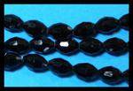 Glass Crystal Beads: Rice 7 x 11mm Faceted Black 28 to 30 inch strands