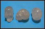 Stone Figurine Skulls: Quartz Crystal, 3 for $27
