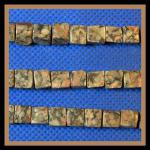Cubes: 6mm Sea Lily Fossil Jasper Strands 15 - 16 inches