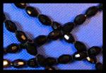 Glass Crystal Beads: Rice 8 x 10mm Faceted Black 26 inch strands