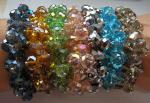 Glass Crystal Beads: Stretchy Bracelets, Mixed Selection of 10 Bracelets
