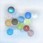 Czech Glass: Rounds Frosted 6mm Mixed Colors, about 100 beads