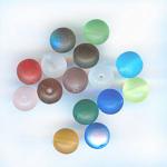 Czech Glass: Rounds Frosted 8mm Mixed Colors, about 100 beads